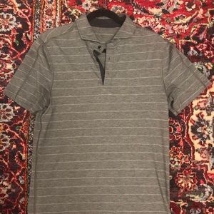 lululemon athletica Men's Heather Gray Thin-Stripe Polo